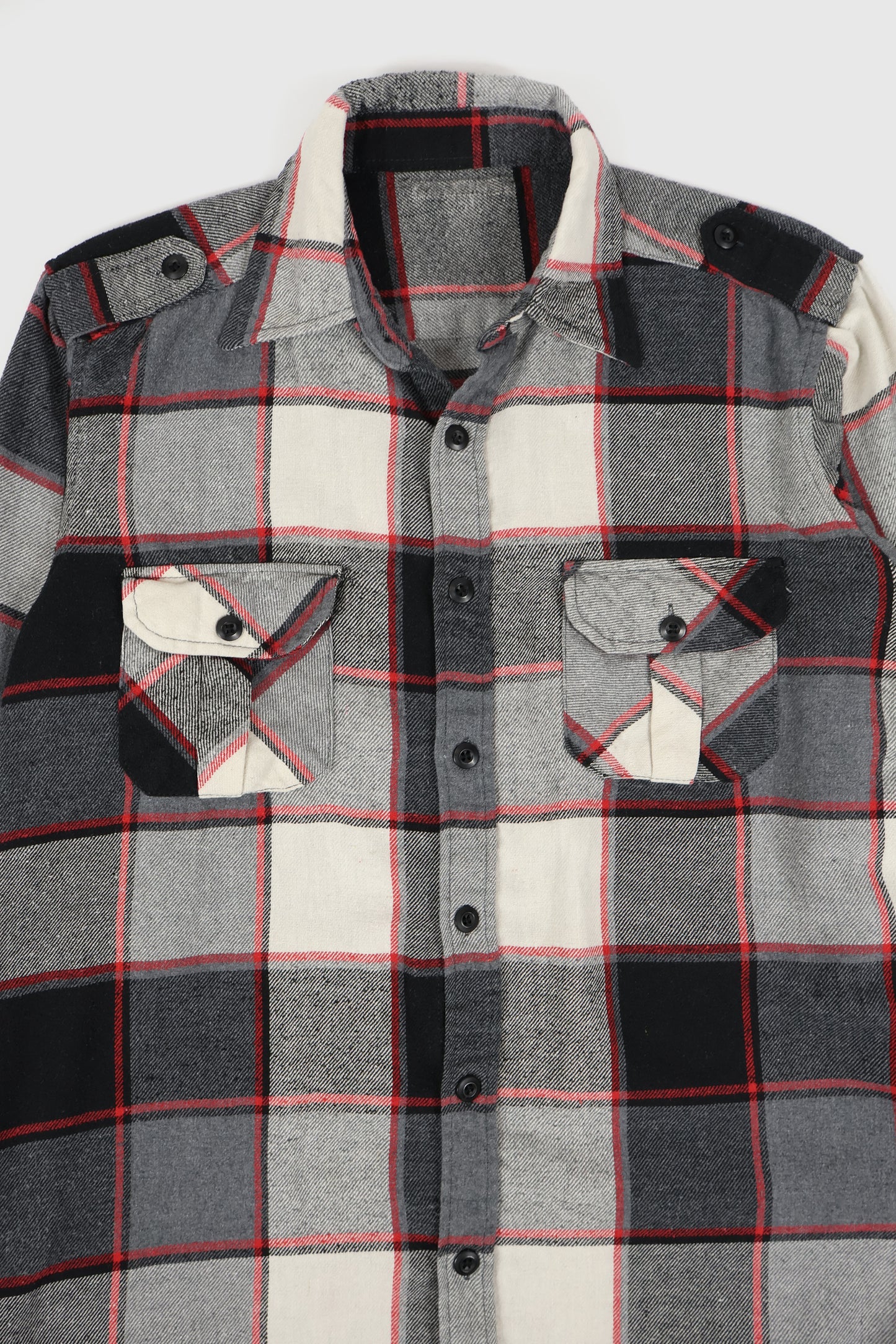 Vintage Black Plaid Button-Down Shirt Image 1