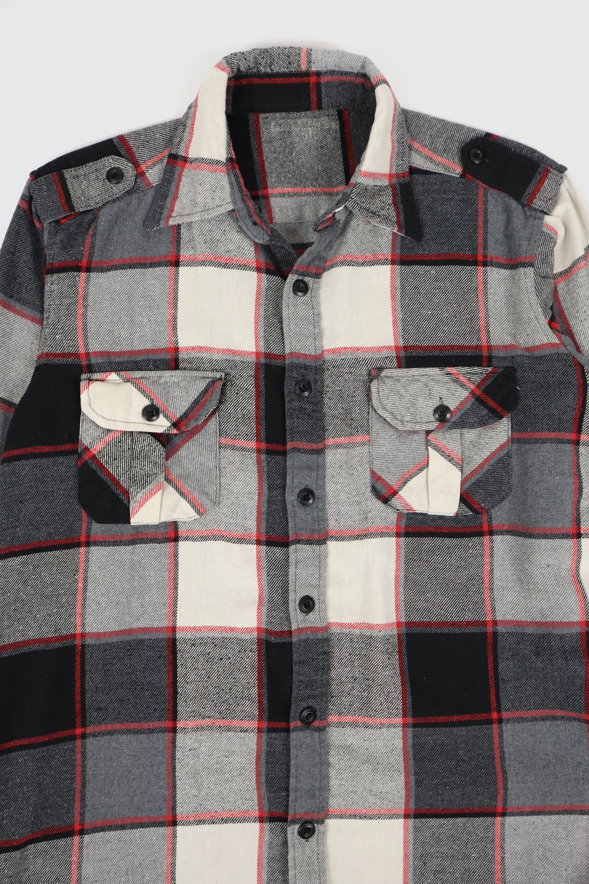 Vintage Black Plaid Button-Down Shirt Image 1