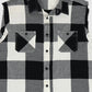 Vintage Sleeveless Plaid Button Down Shirt 01
