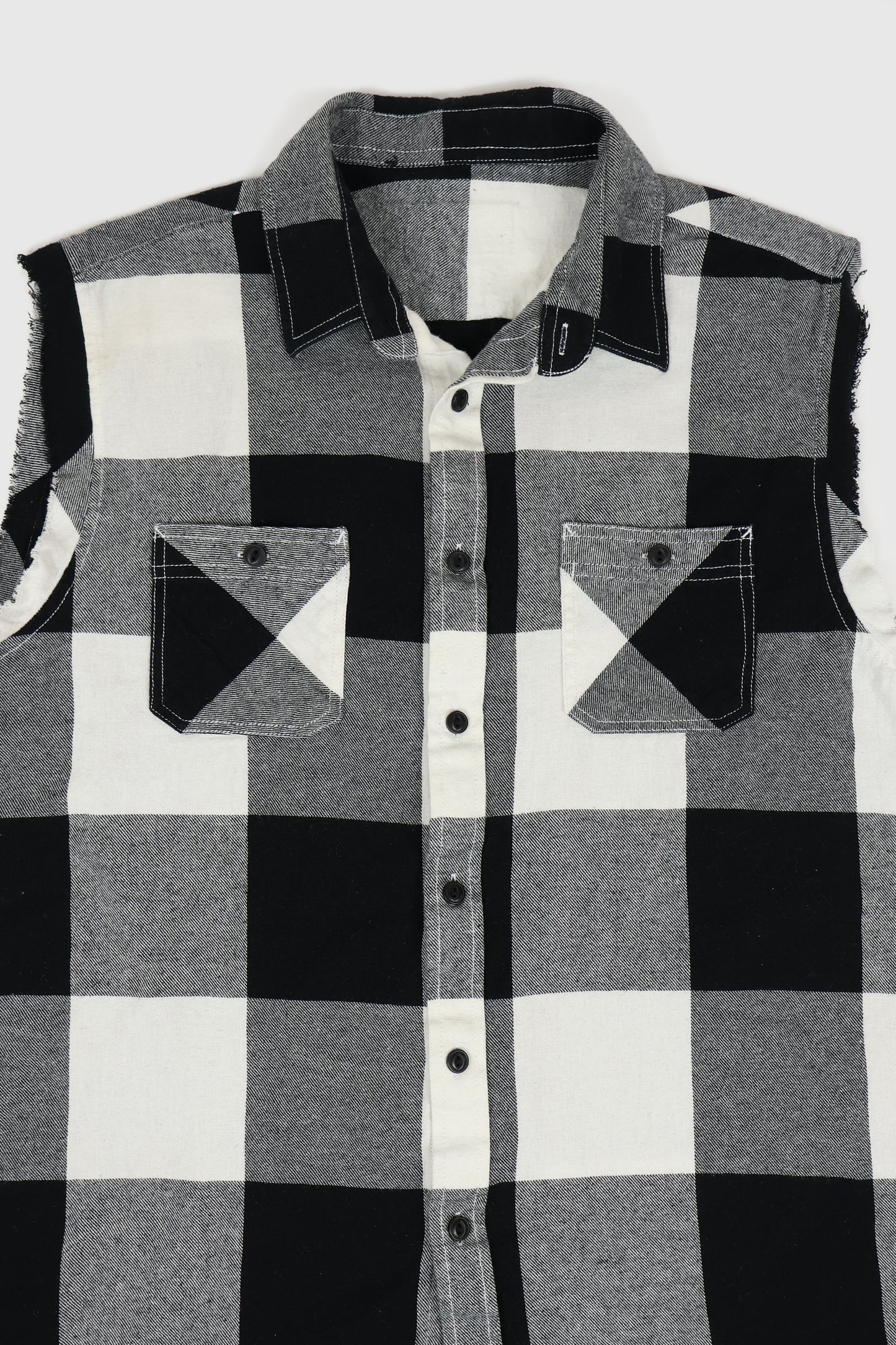 Vintage Sleeveless Plaid Button Down Shirt 01