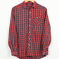 Red Plaid Button-Down Shirt
