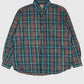 Vintage L.L. Bean Green Plaid Flannel Button-Down Shirt