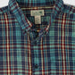 Vintage L.L. Bean Green Plaid Flannel Button-Down Shirt