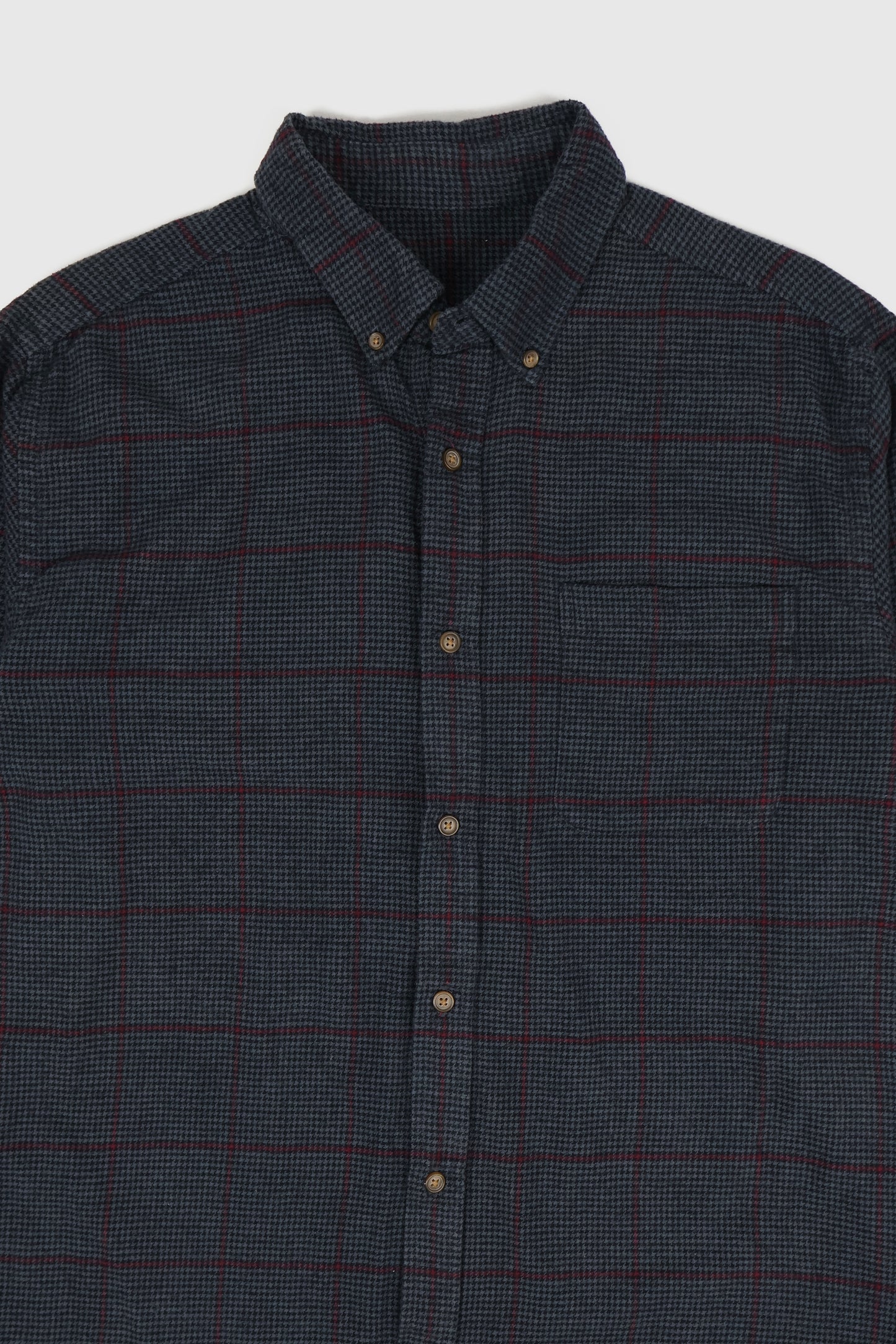 Vintage Black Houndstooth Button-Down Shirt