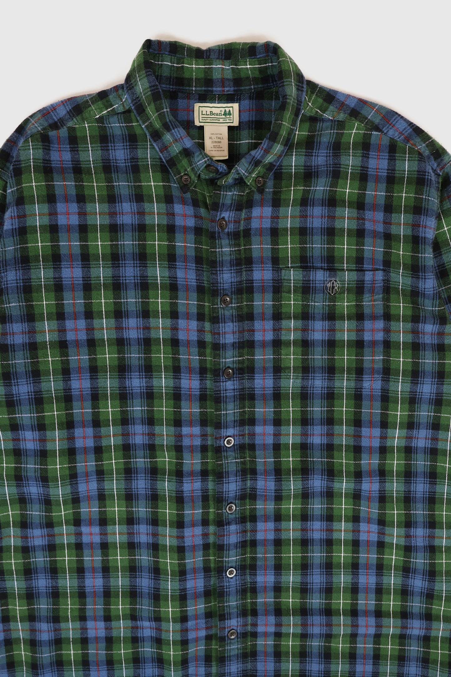 Vintage L.L. Bean Monogrammed Flannel Button-Down Shirt Image 1