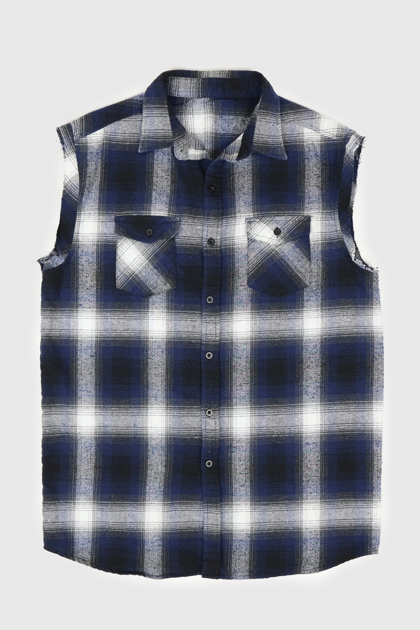 Vintage Flannel Sleeveless Button-Down Shirt Image 0