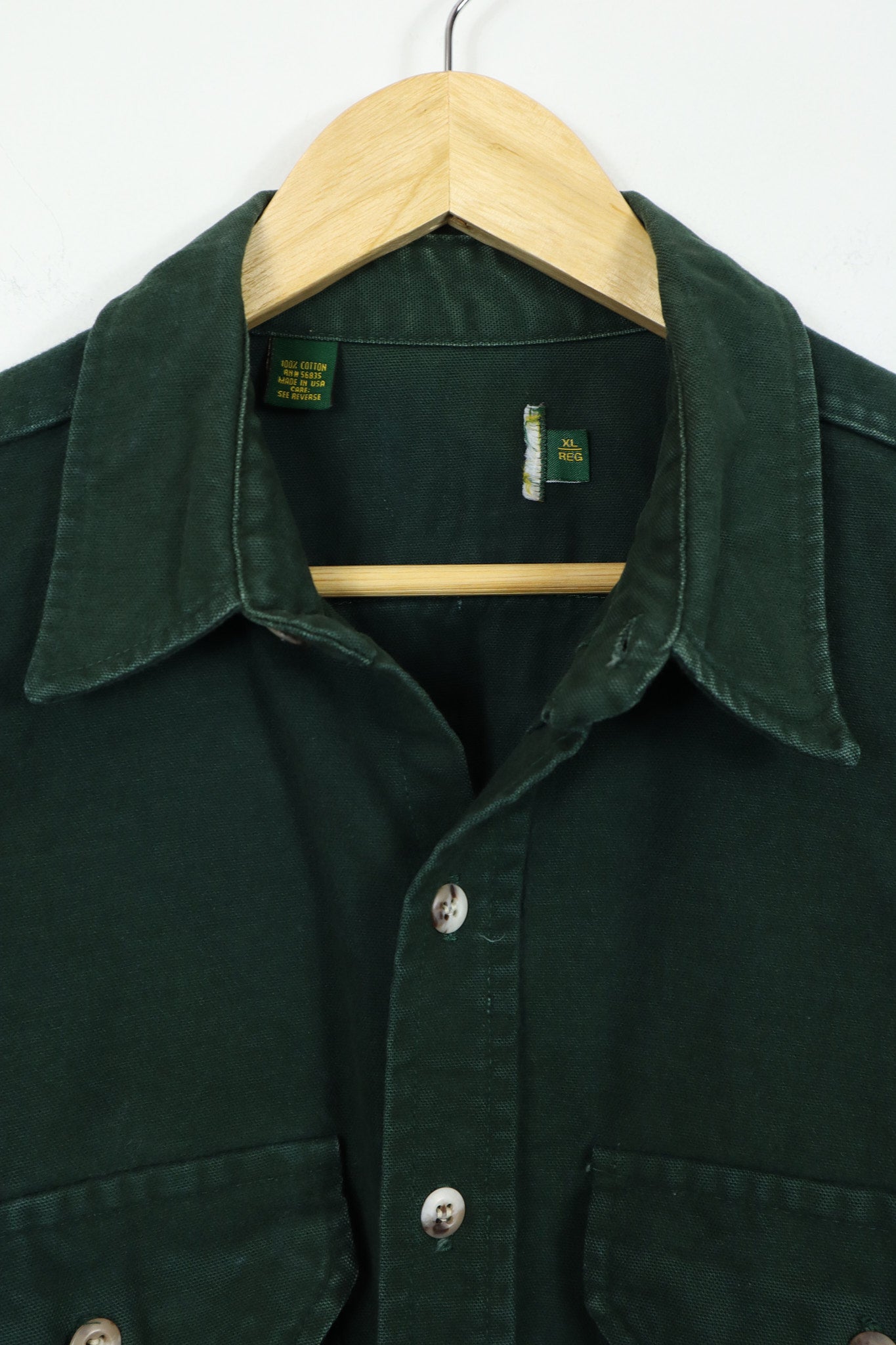 Heavyweight Green Button-Down Shirt