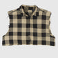 Vintage Sleeveless Cropped Button-Down Shirt