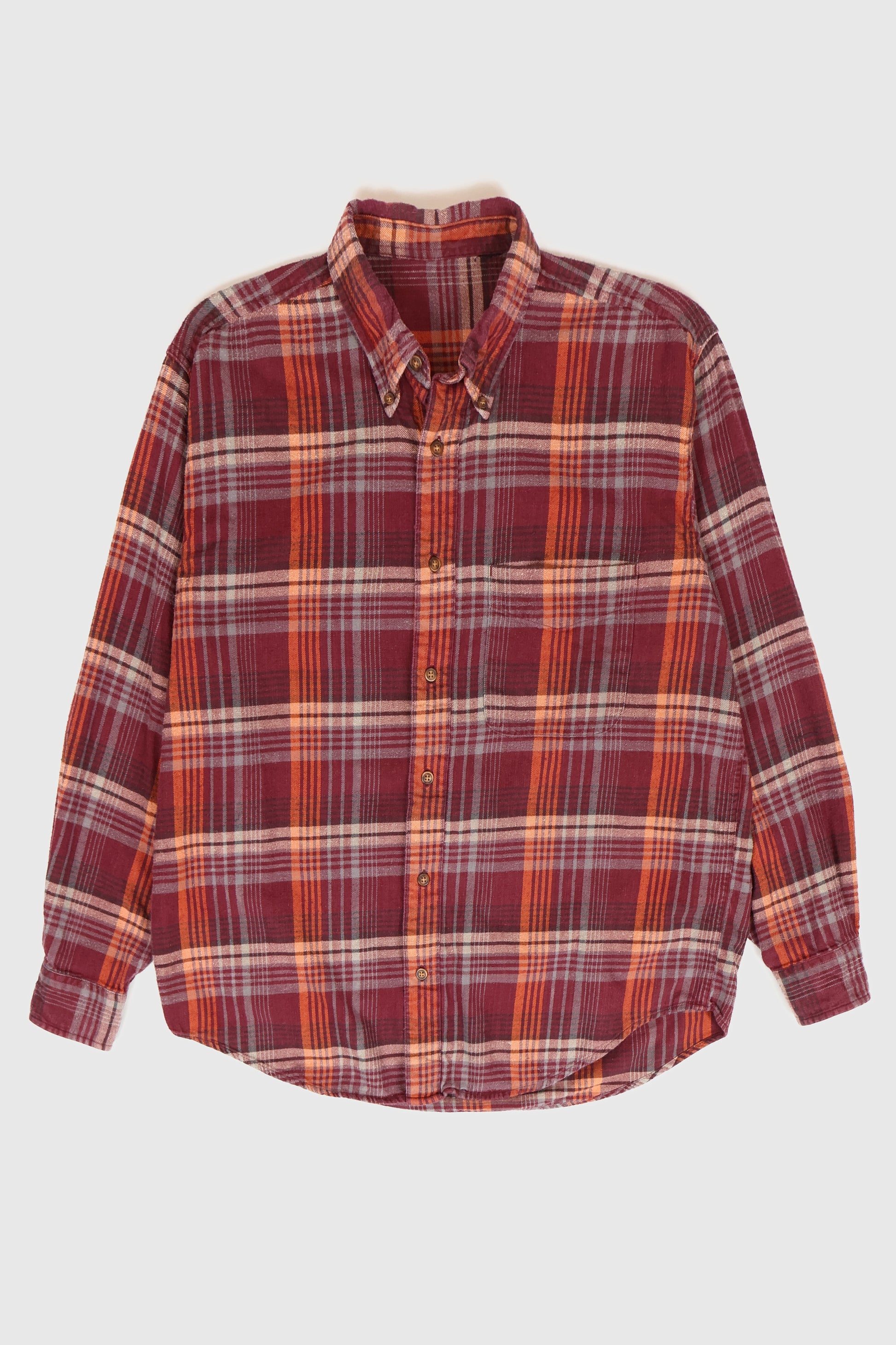 Vintage Red Plaid Flannel Button-Down Shirt Image 0