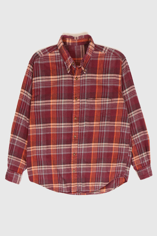 Vintage Red Plaid Flannel Button-Down Shirt Image 0