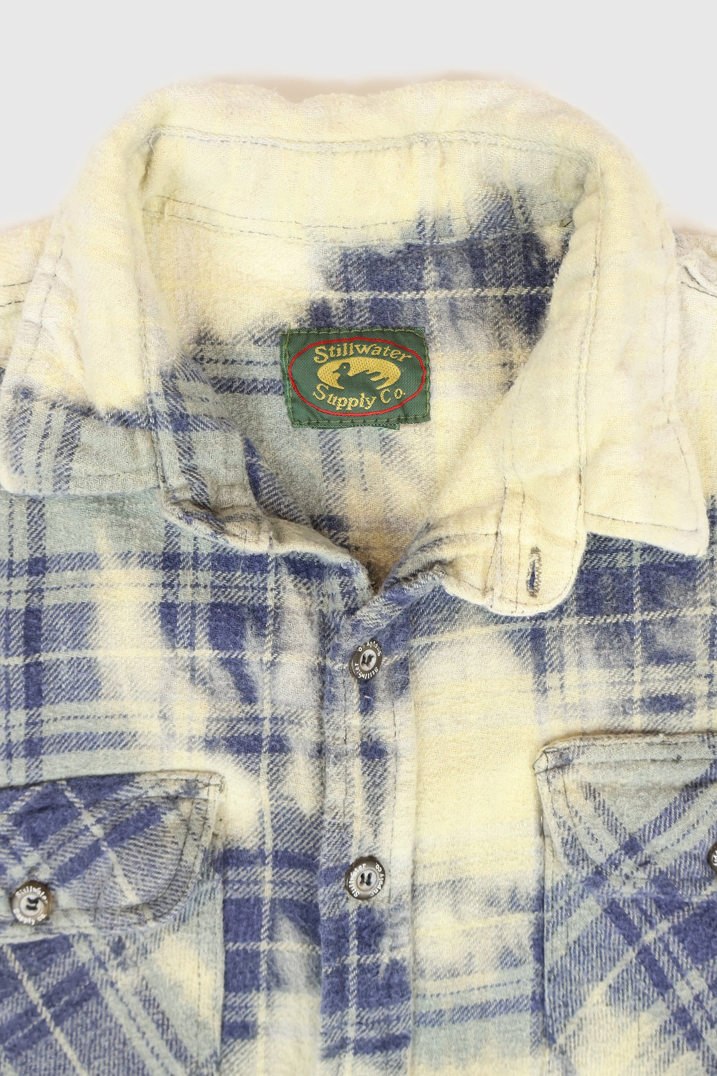 Vintage Bleached Heavyweight Flannel Button-Down Shirt Image 3