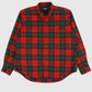 Vintage Frayed Red Plaid Button-Down Shirt Image 0