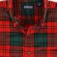 Vintage Frayed Red Plaid Button-Down Shirt Image 2