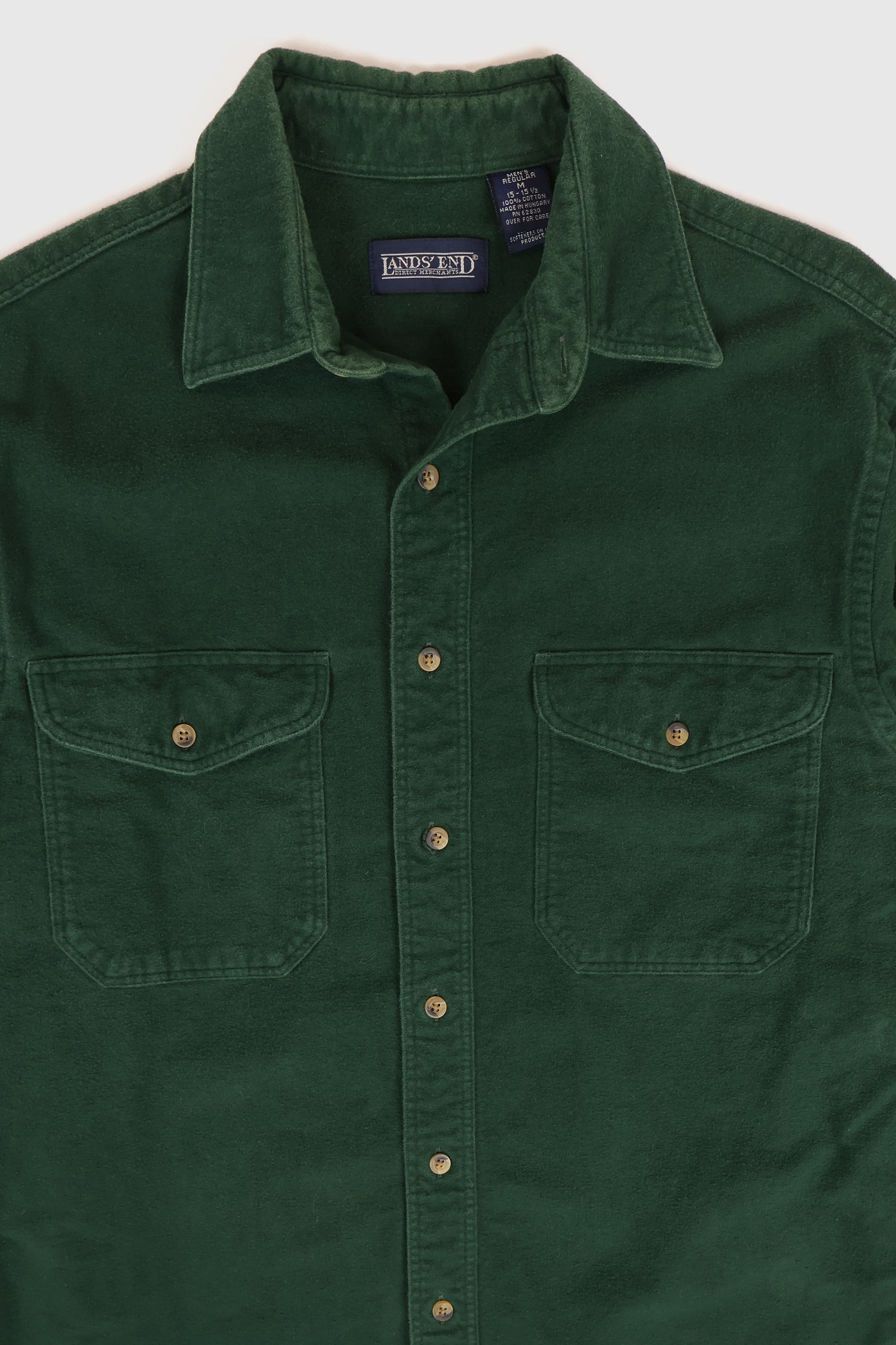 Vintage Land's End Flannel Button-Down Shirt Image 1