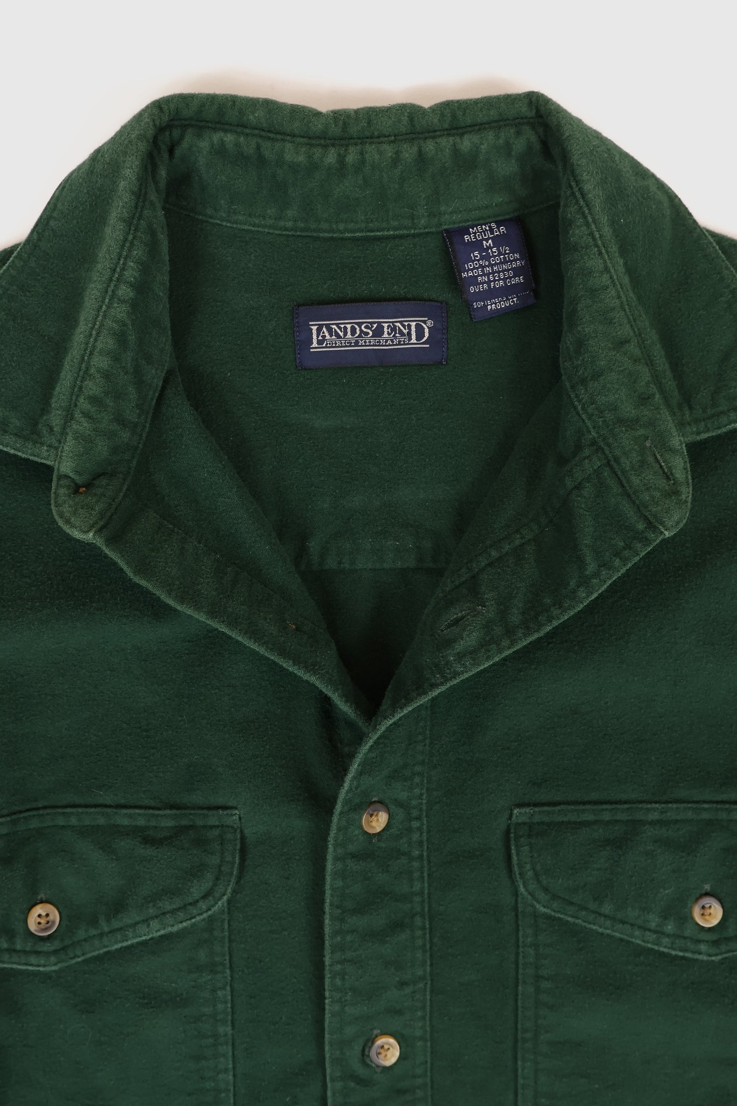 Vintage Land's End Flannel Button-Down Shirt Image 2