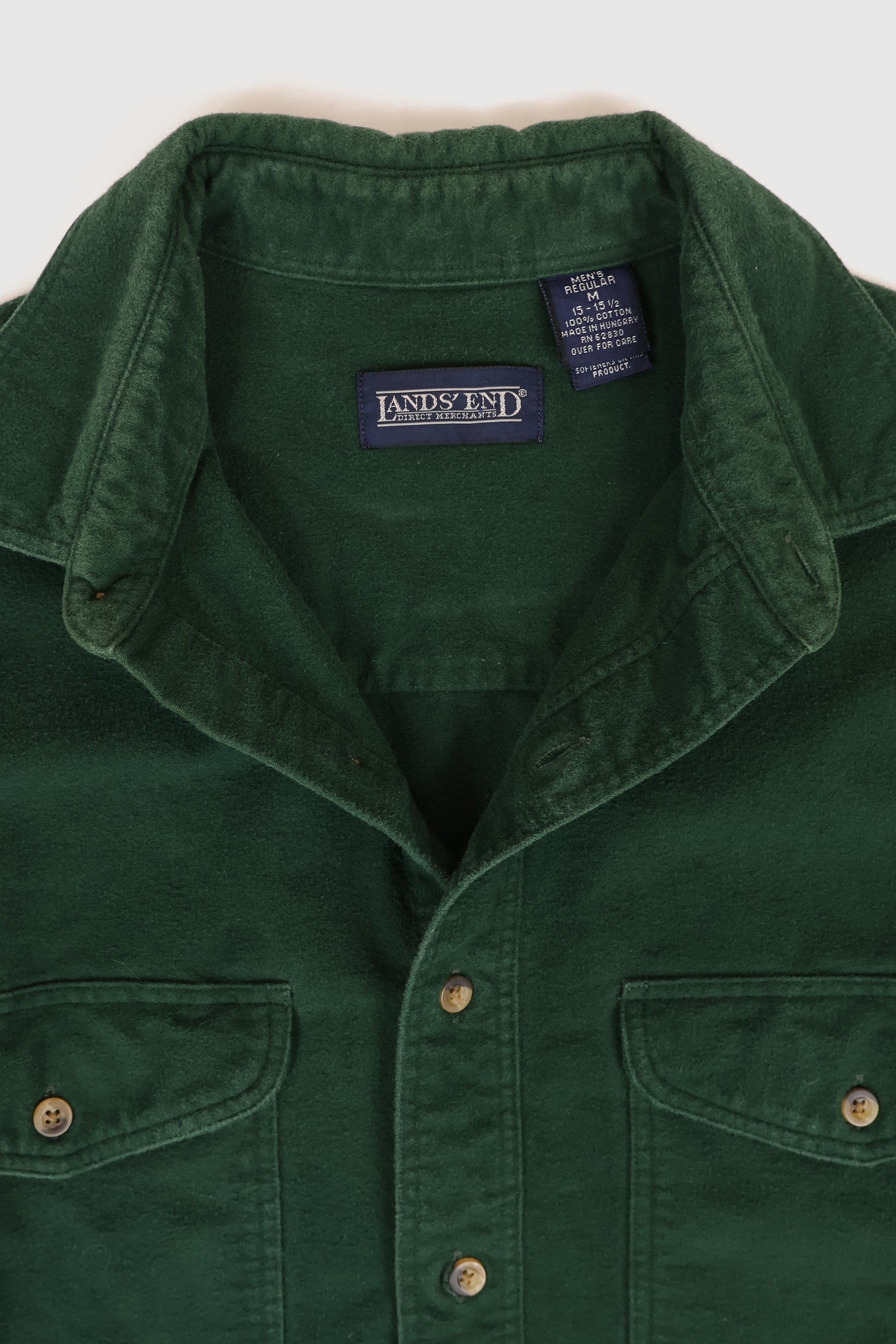 Vintage Land's End Flannel Button-Down Shirt Image 2