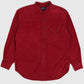 Vintage Band Collar Flannel Button-Down Shirt