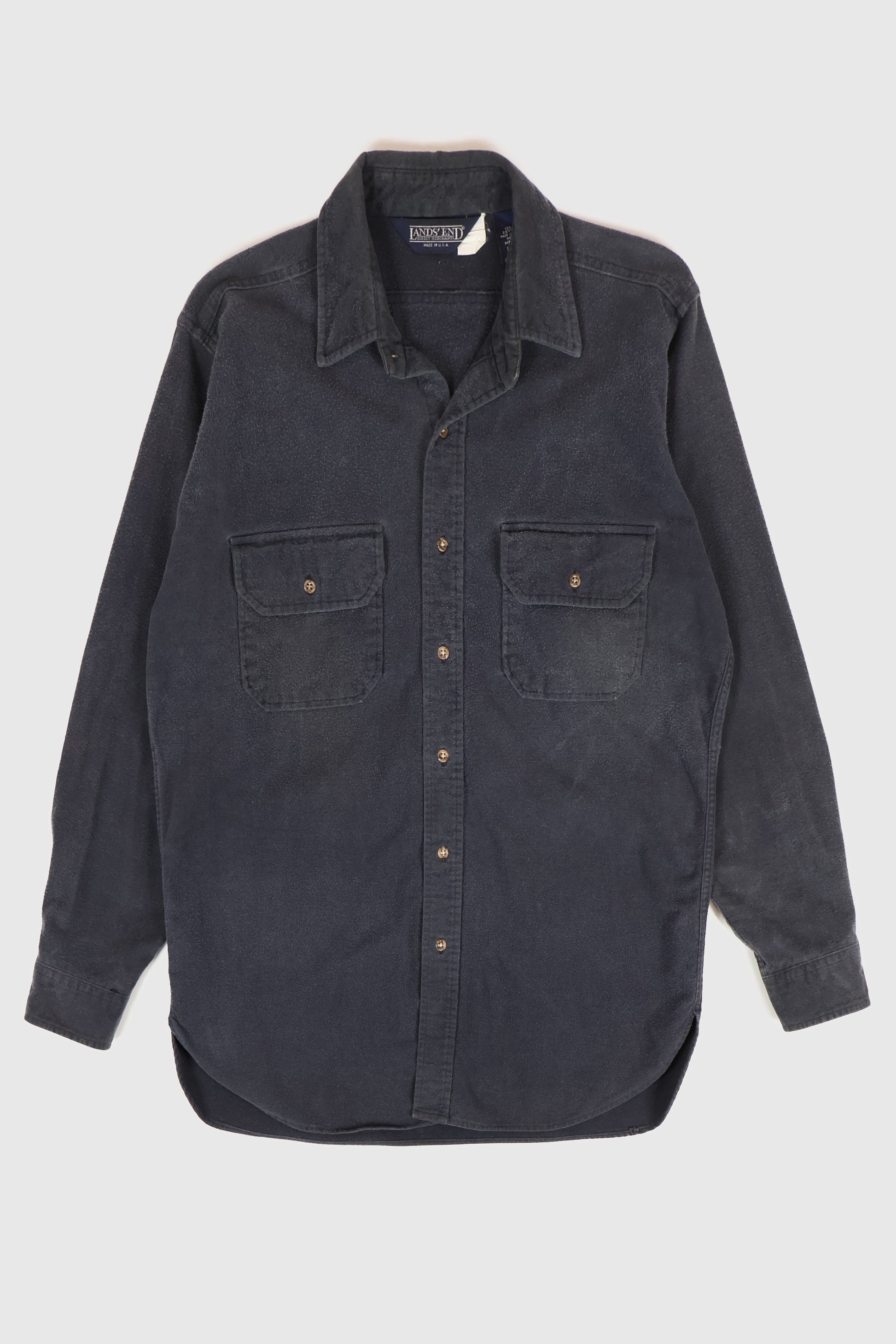 Vintage Land's End Flannel Button-Down Shirt Image 0