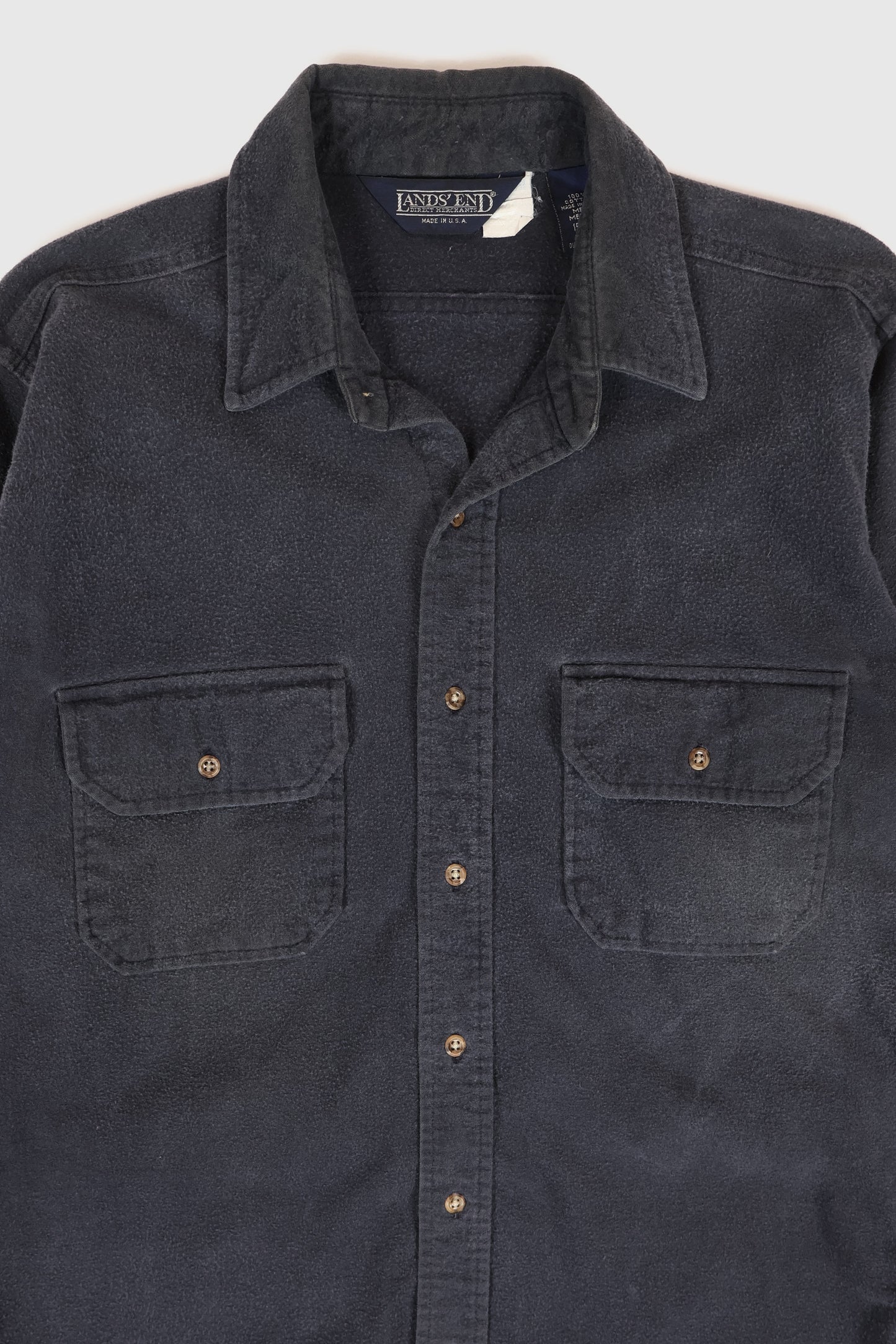 Vintage Land's End Flannel Button-Down Shirt Image 1