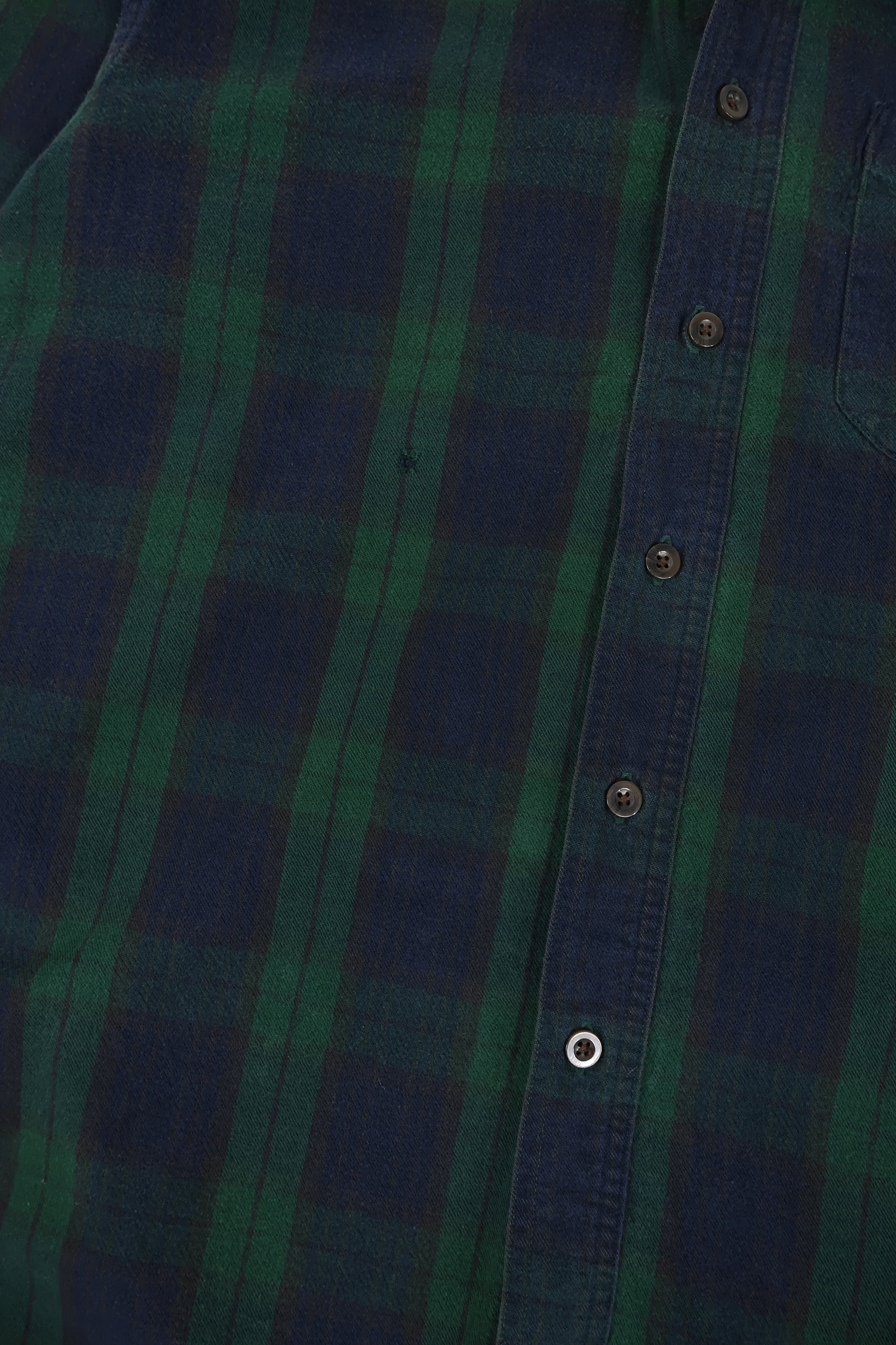 Vintage L.L. Bean Green Plaid Flannel Button-Down Shirt Image 3