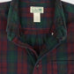 Vintage L.L. Bean Red Plaud Flannel Button-Down Shirt Image 2