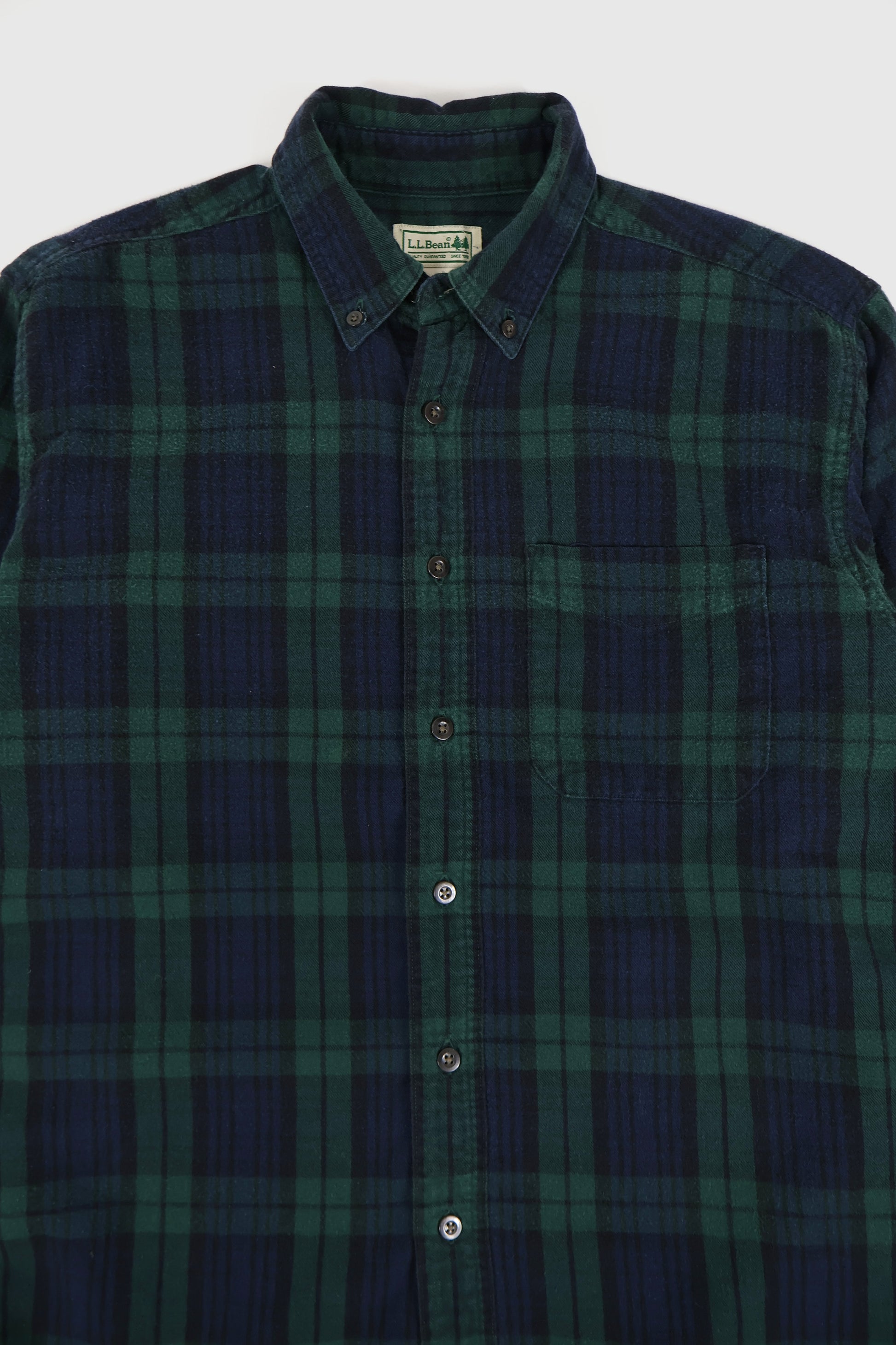 Vintage L.L. Bean Plaid Flannel Button-Down Shirt Image 1