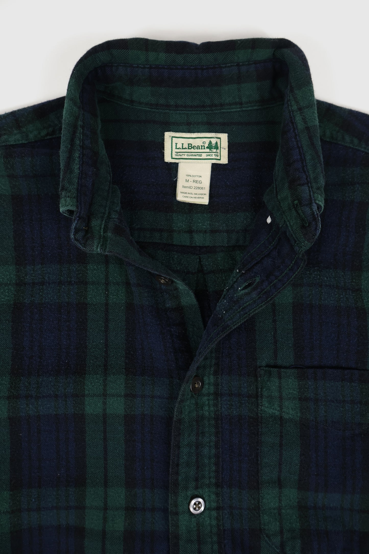 Vintage L.L. Bean Plaid Flannel Button-Down Shirt Image 2