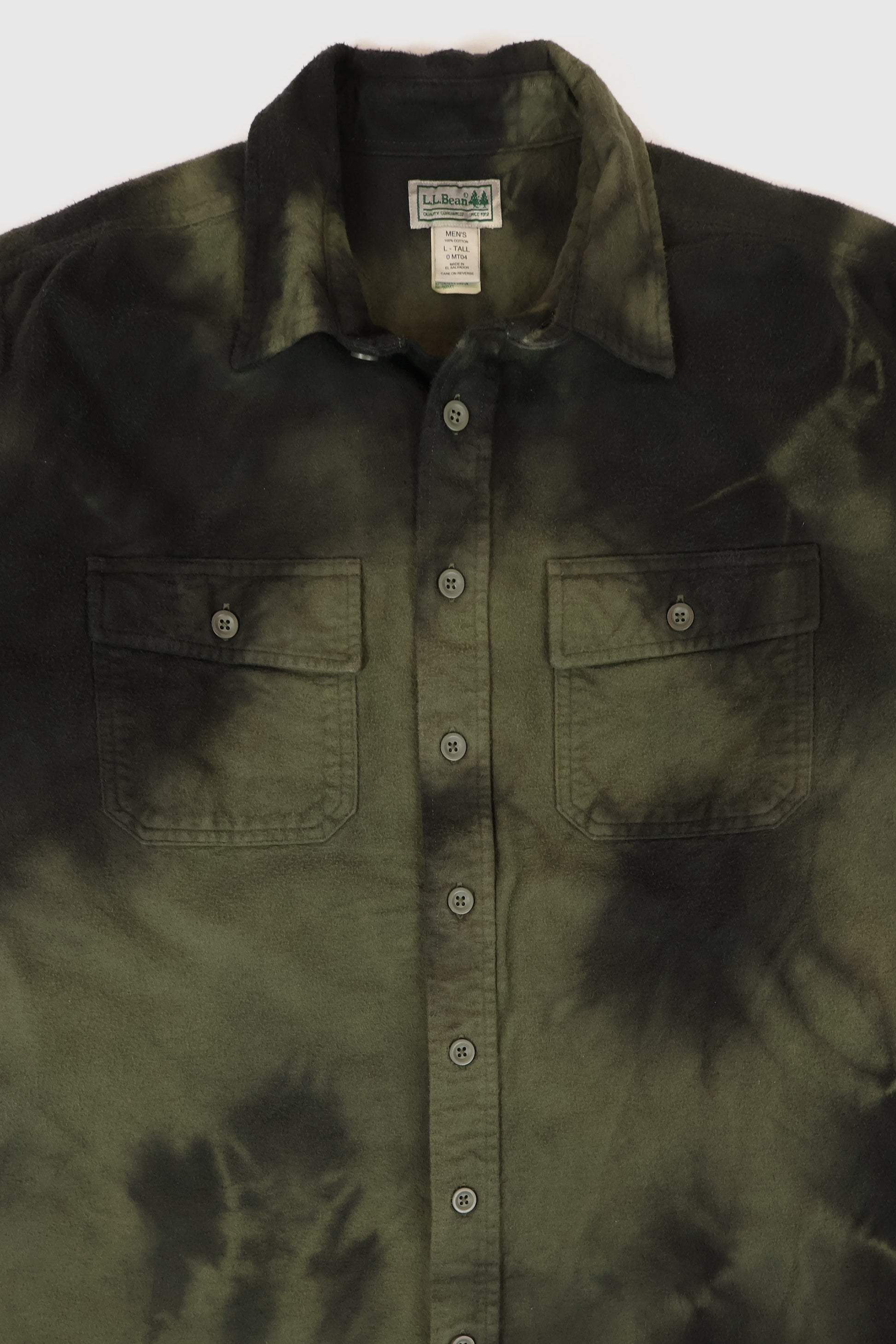 Vintage L.L. Bean Dyed Button-Down Flannel Shirt Image 2