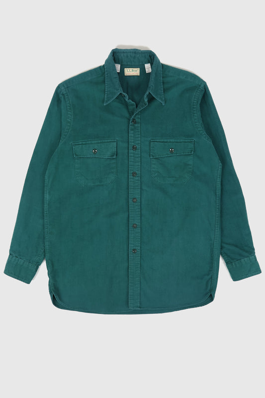 Vintage L.L. Bean Green Flannel Button-Down Shirt