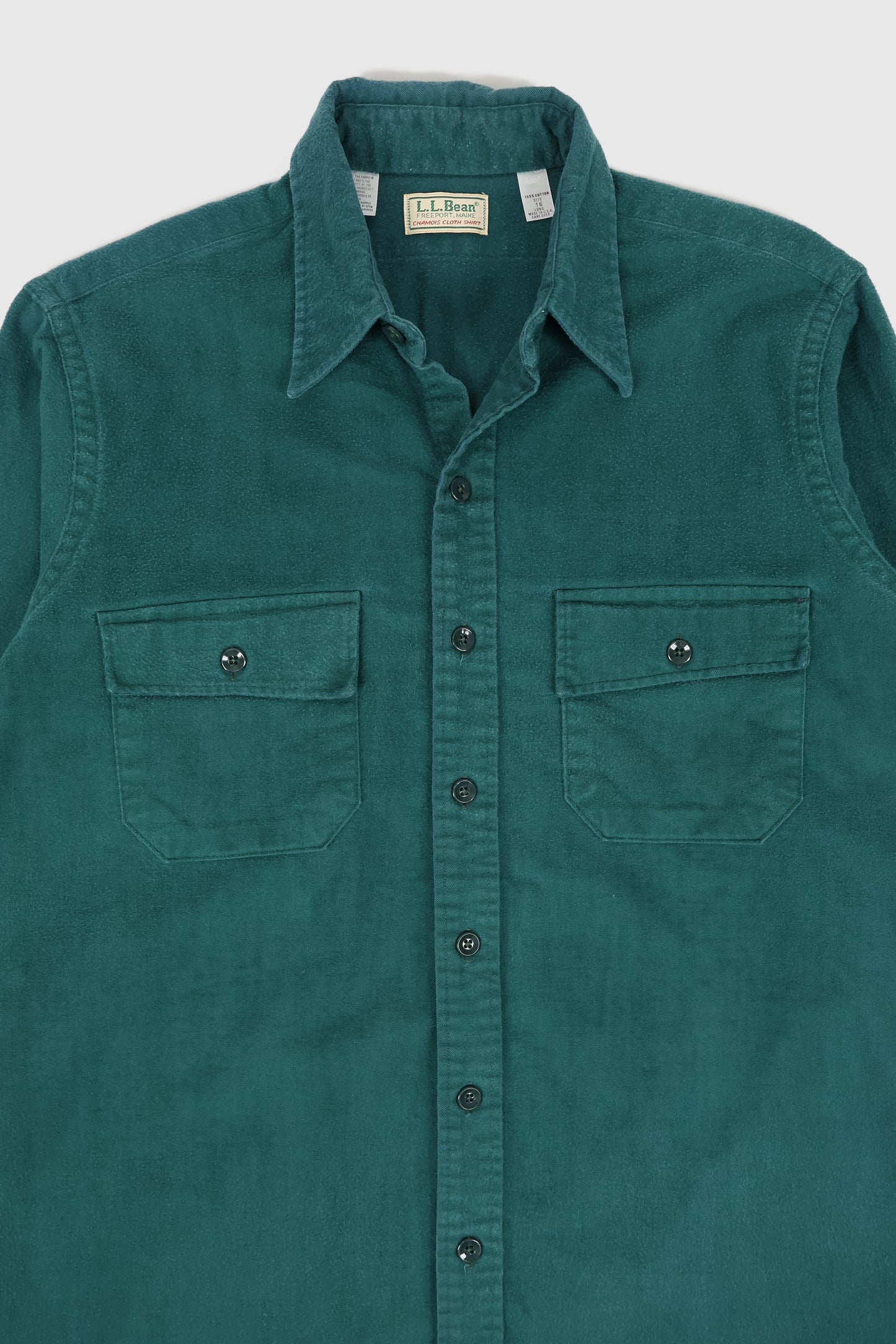 Vintage L.L. Bean Green Flannel Button-Down Shirt