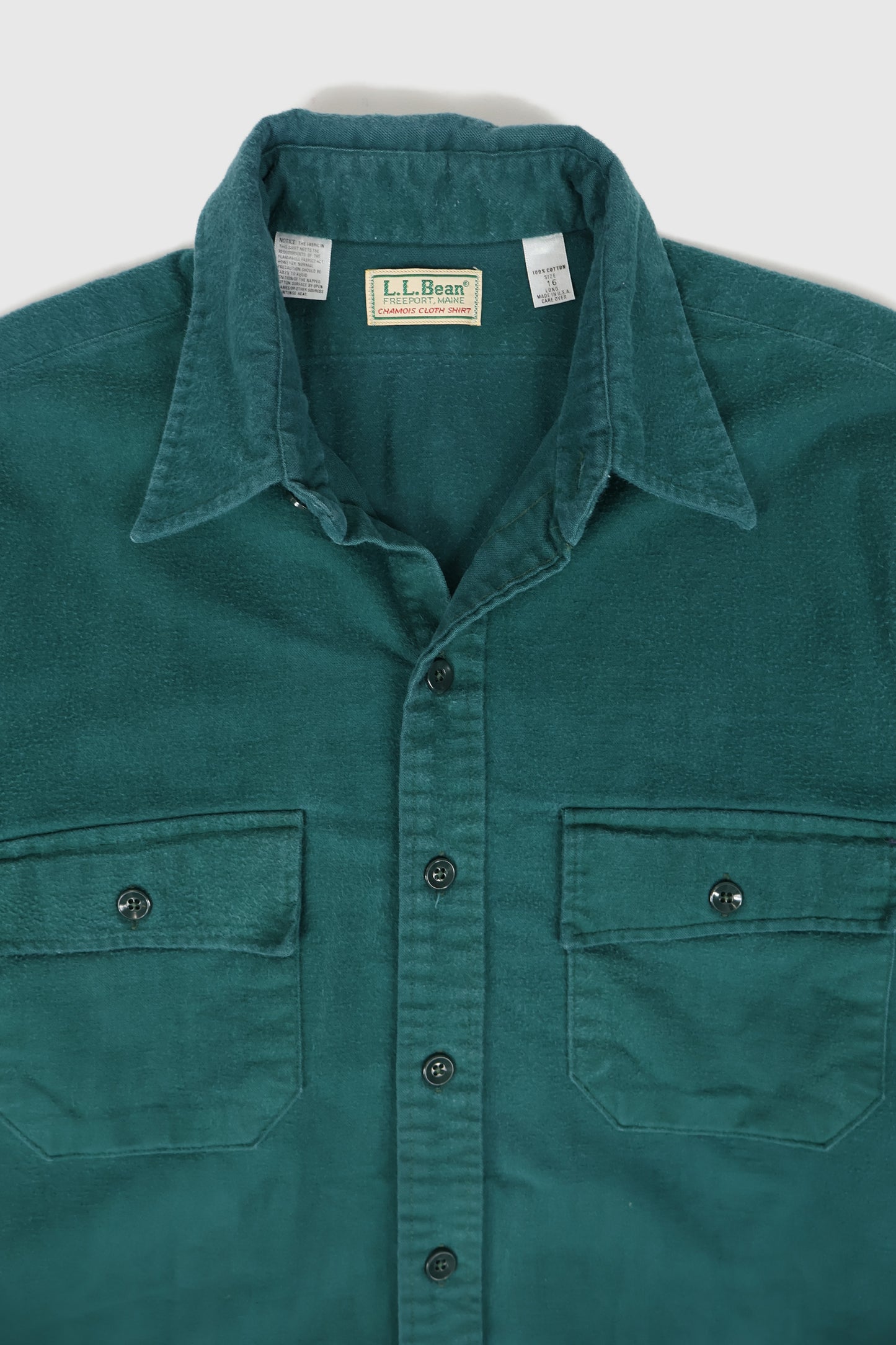 Vintage L.L. Bean Green Flannel Button-Down Shirt