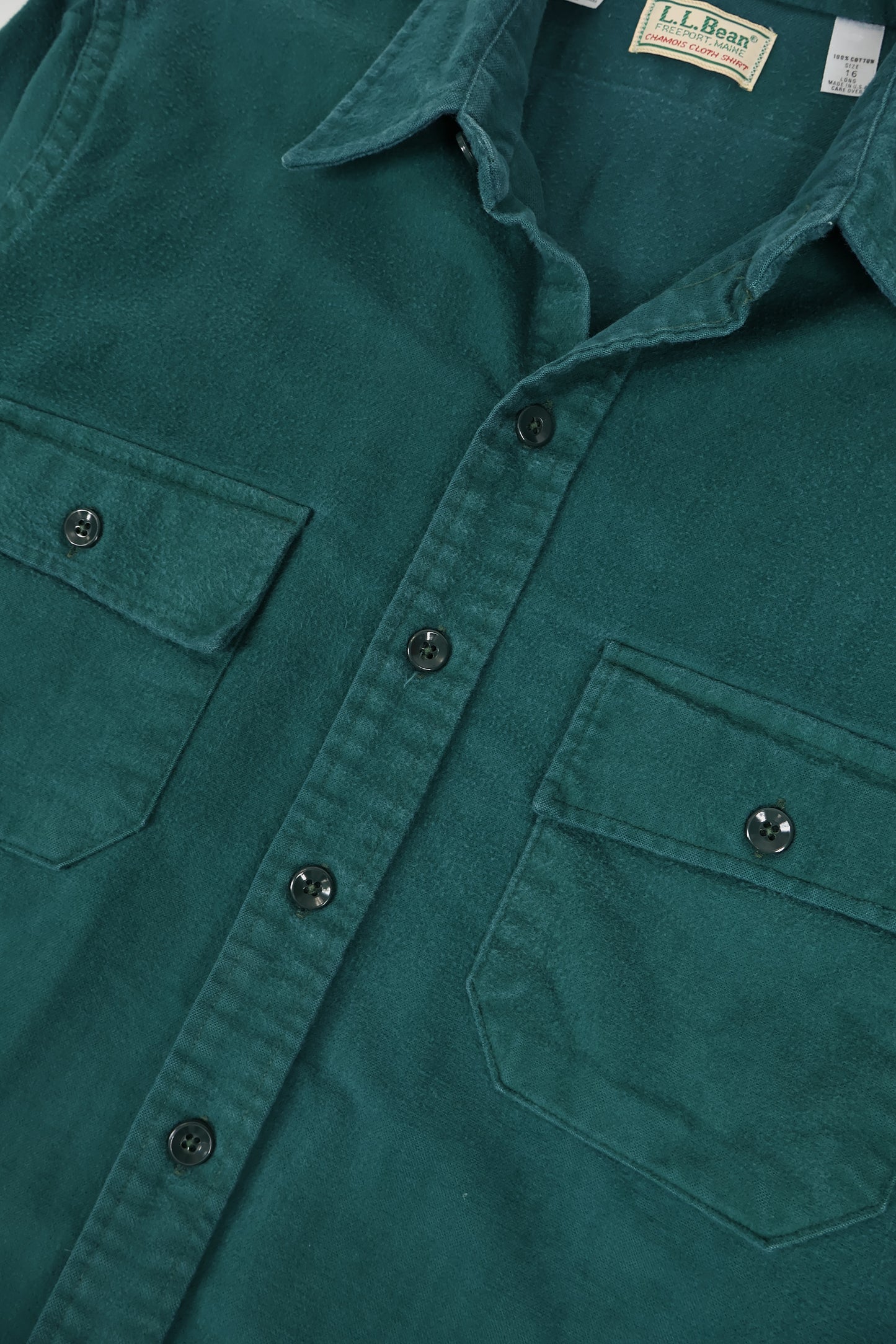 Vintage L.L. Bean Green Flannel Button-Down Shirt