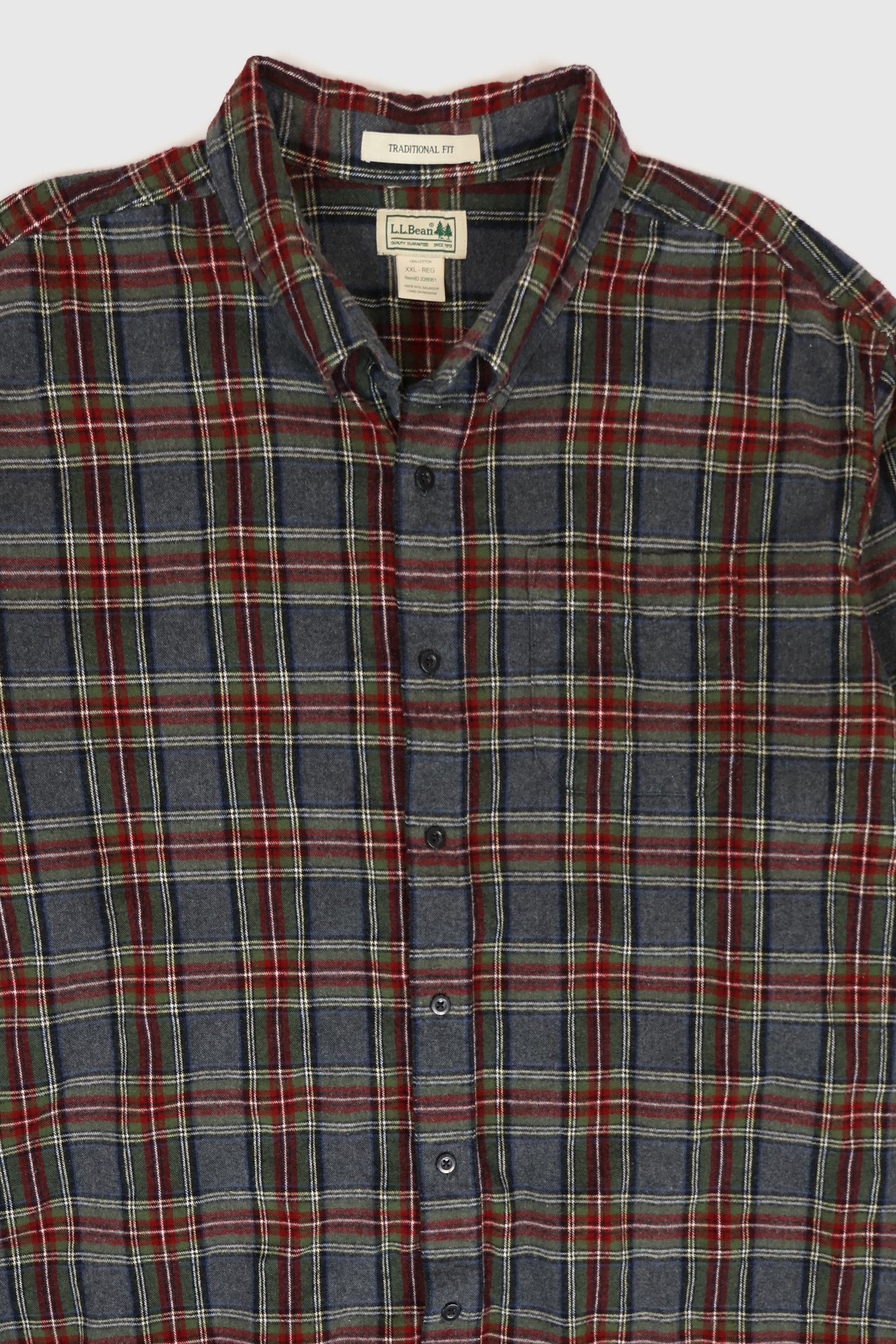 Vintage L.L. Bean Plaid Flannel Button-Down Shirt Image 1