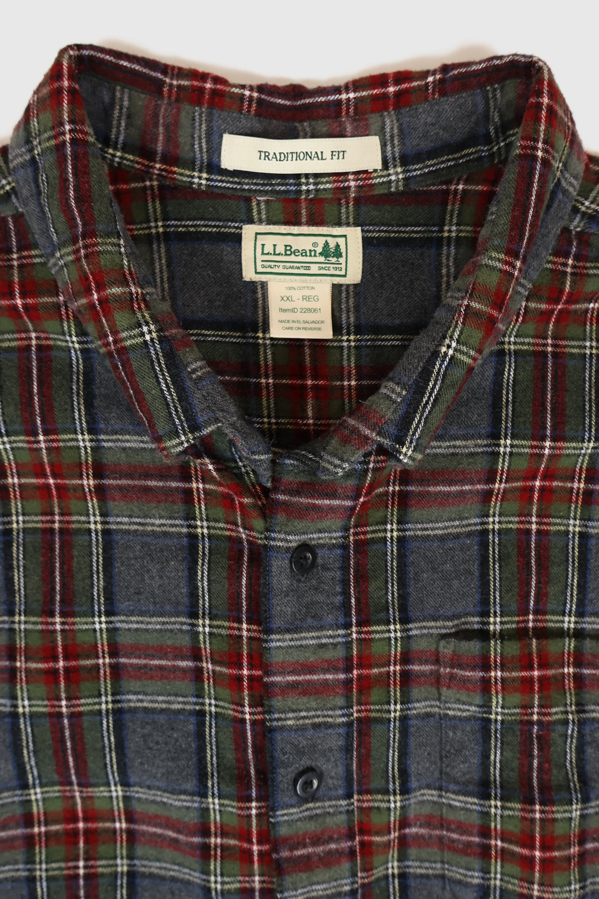 Vintage L.L. Bean Plaid Flannel Button-Down Shirt Image 2