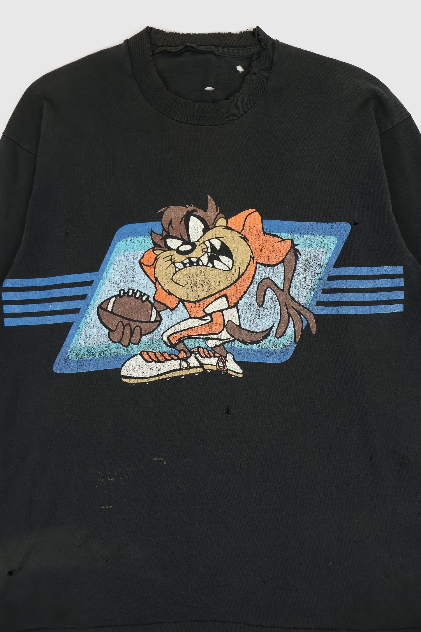 Vintage Distressed Taz Football Long Sleeve Tee Image 1