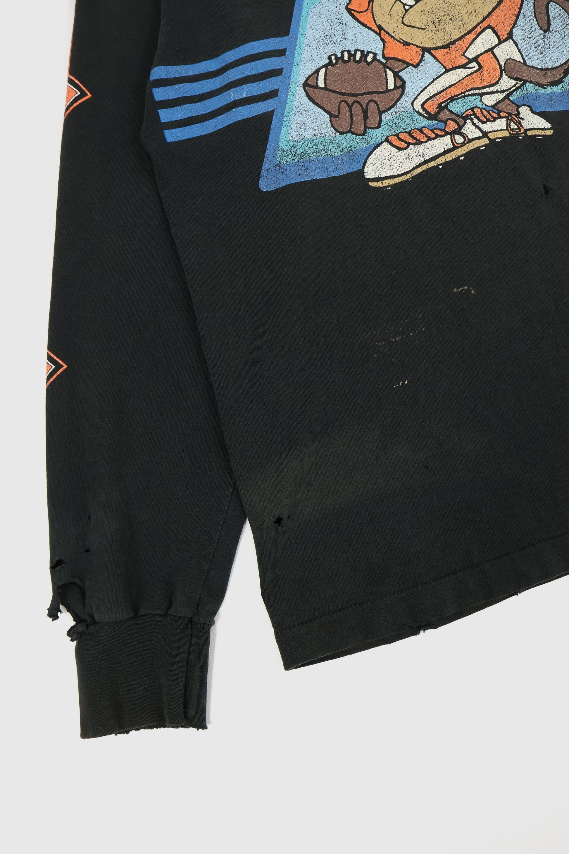 Vintage Distressed Taz Football Long Sleeve Tee Image 3