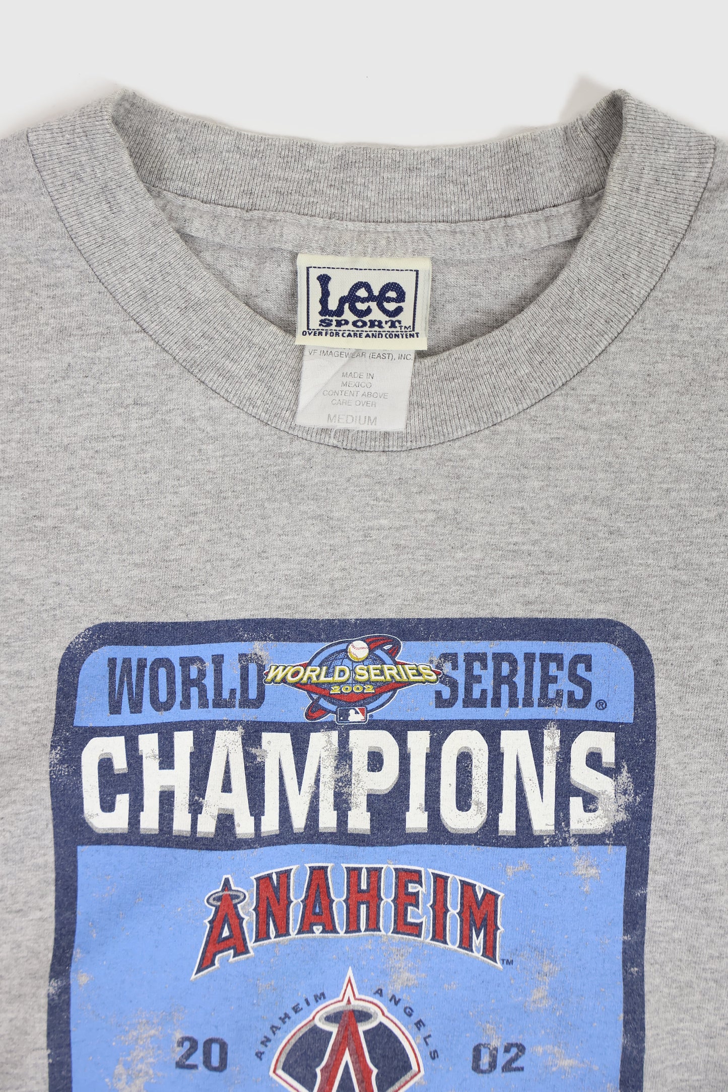 Vintage Anaheim Angeles 2002 World Series Champions Tee Image 2