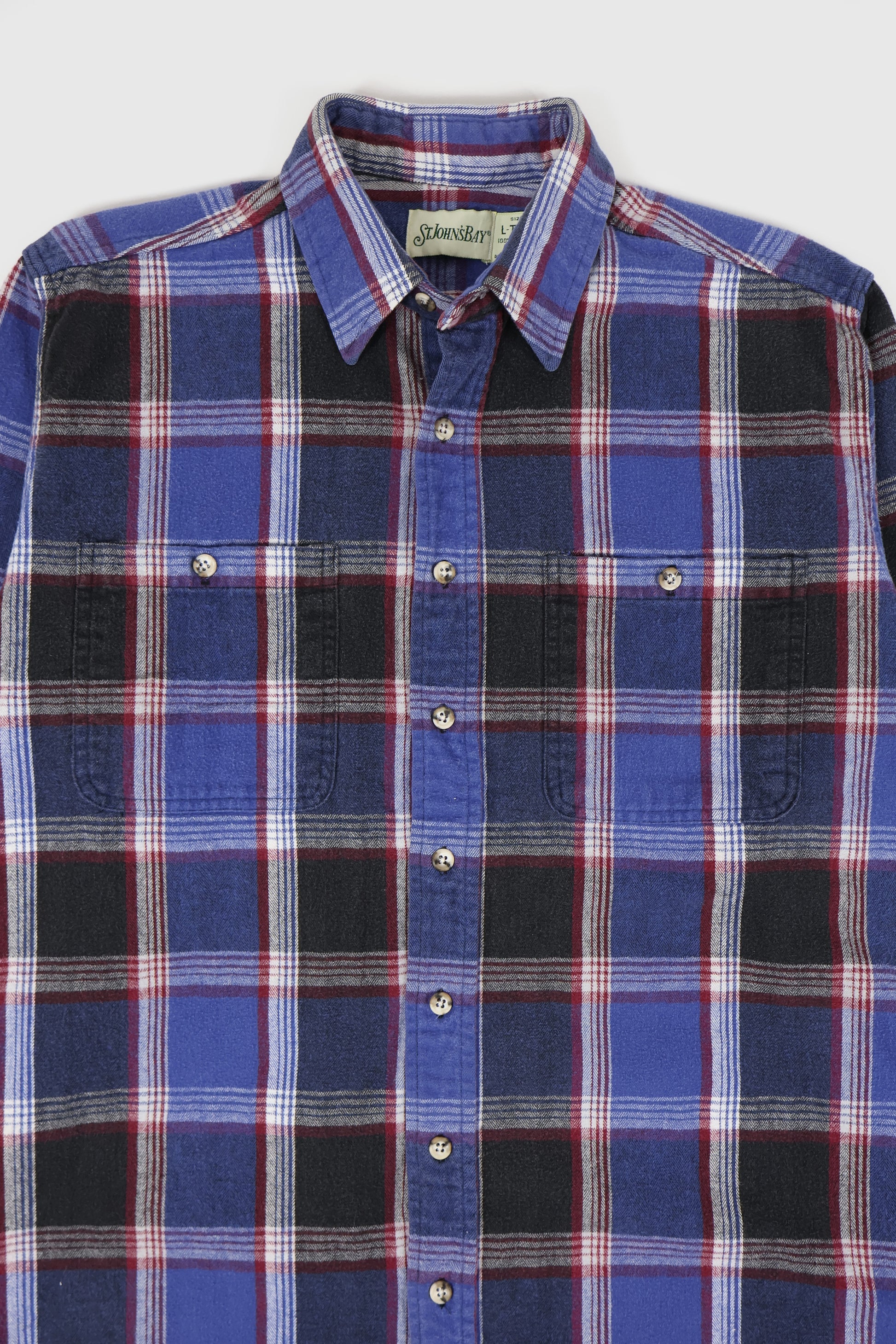 Vintage Blue Plaid Button-Down Shirt Image 1