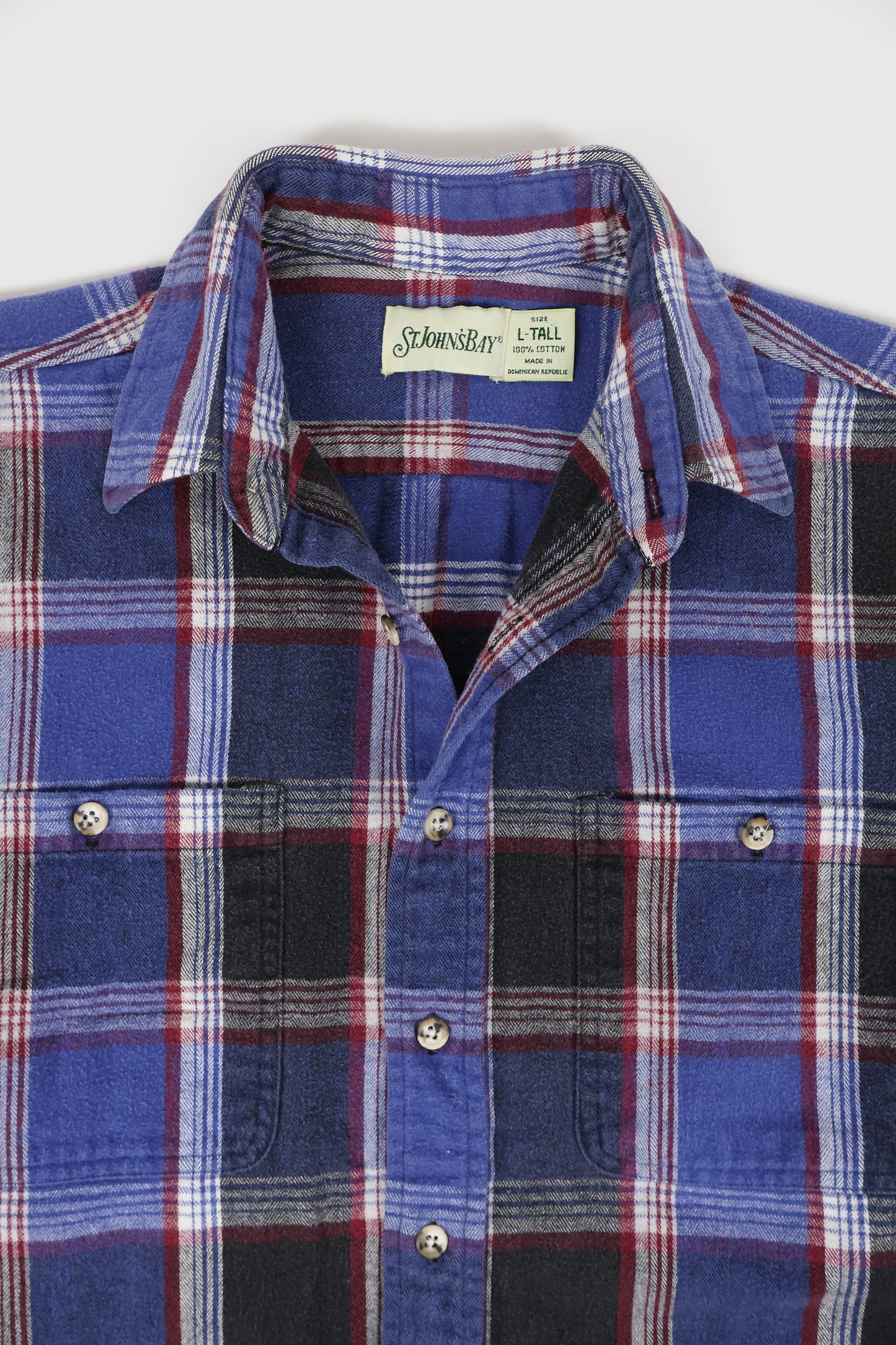 Vintage Blue Plaid Button-Down Shirt Image 2