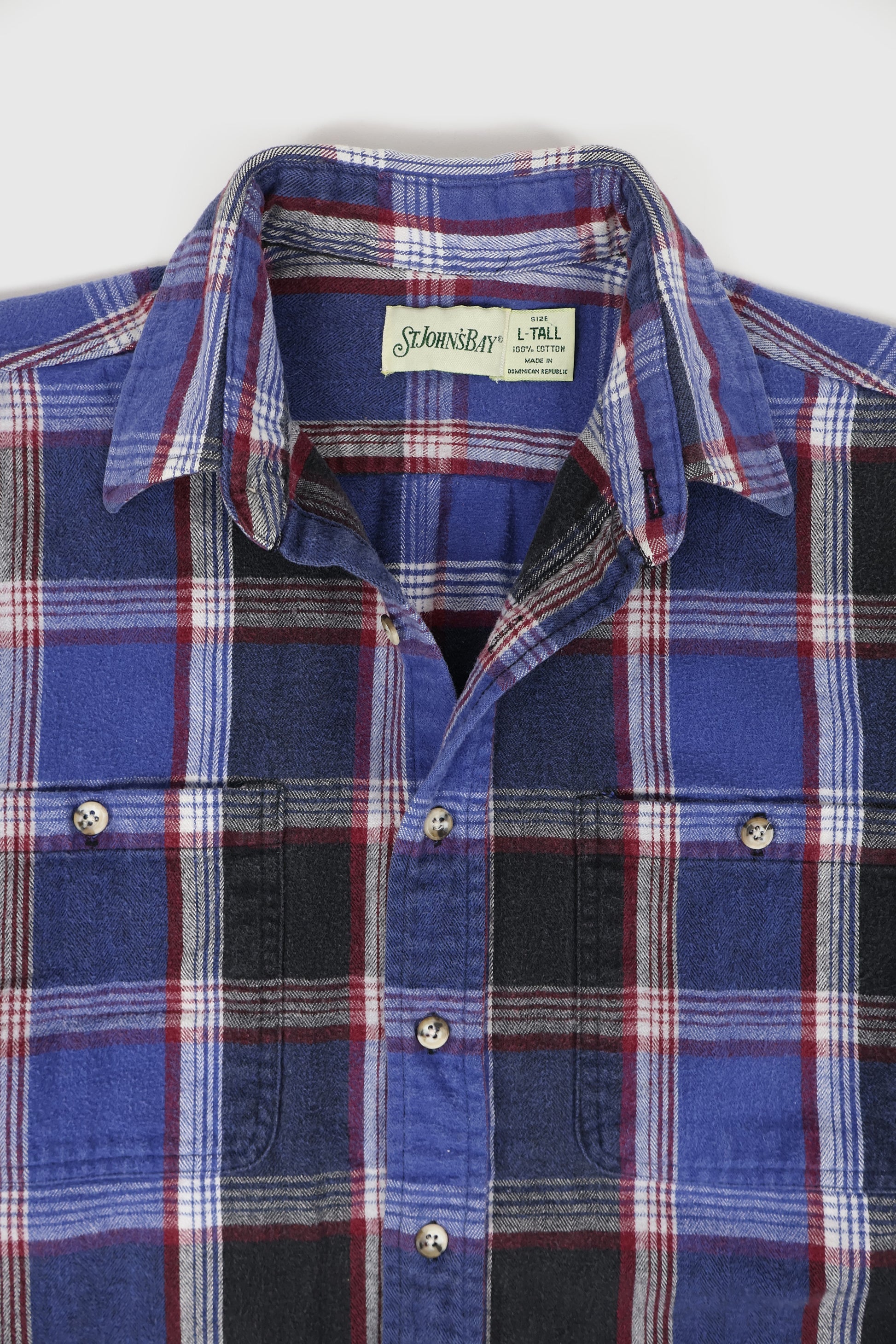 Vintage Blue Plaid Button-Down Shirt Image 2