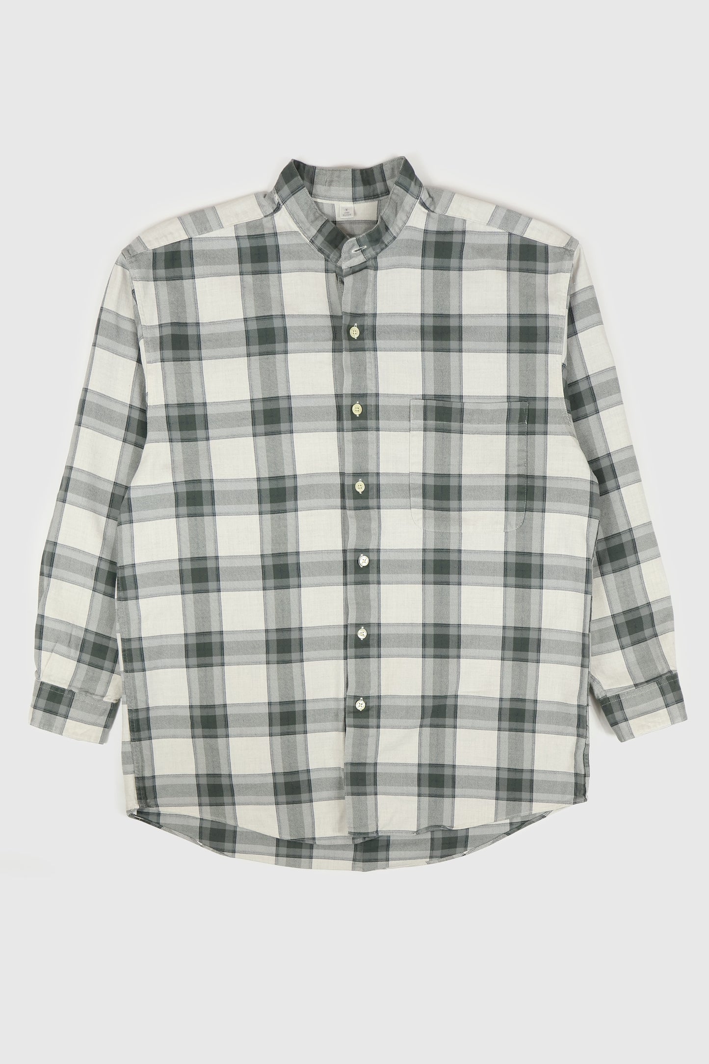 Vintage Band Collar Button-Down Shirt Image 0