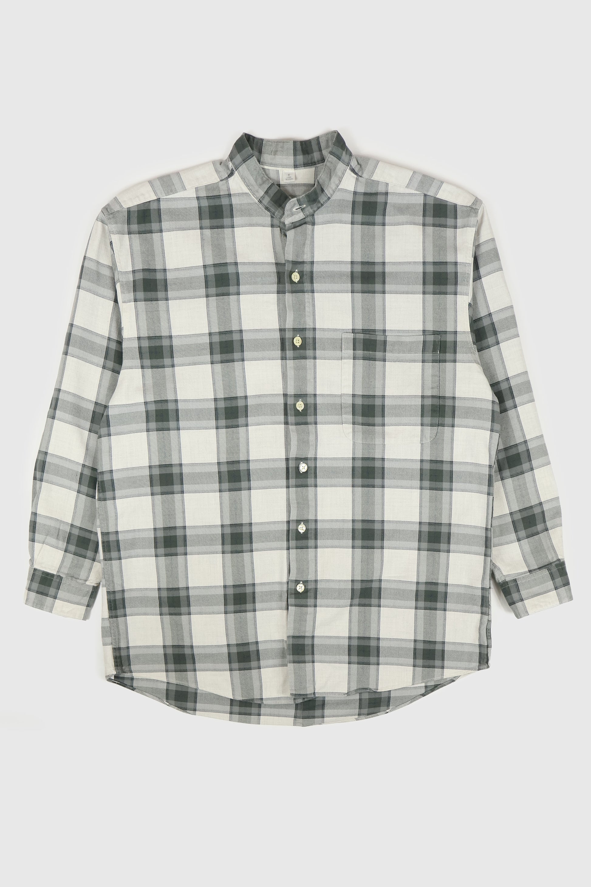 Vintage Band Collar Button-Down Shirt Image 0