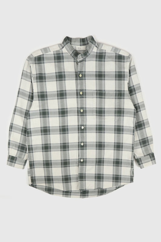 Vintage Band Collar Button-Down Shirt Image 0