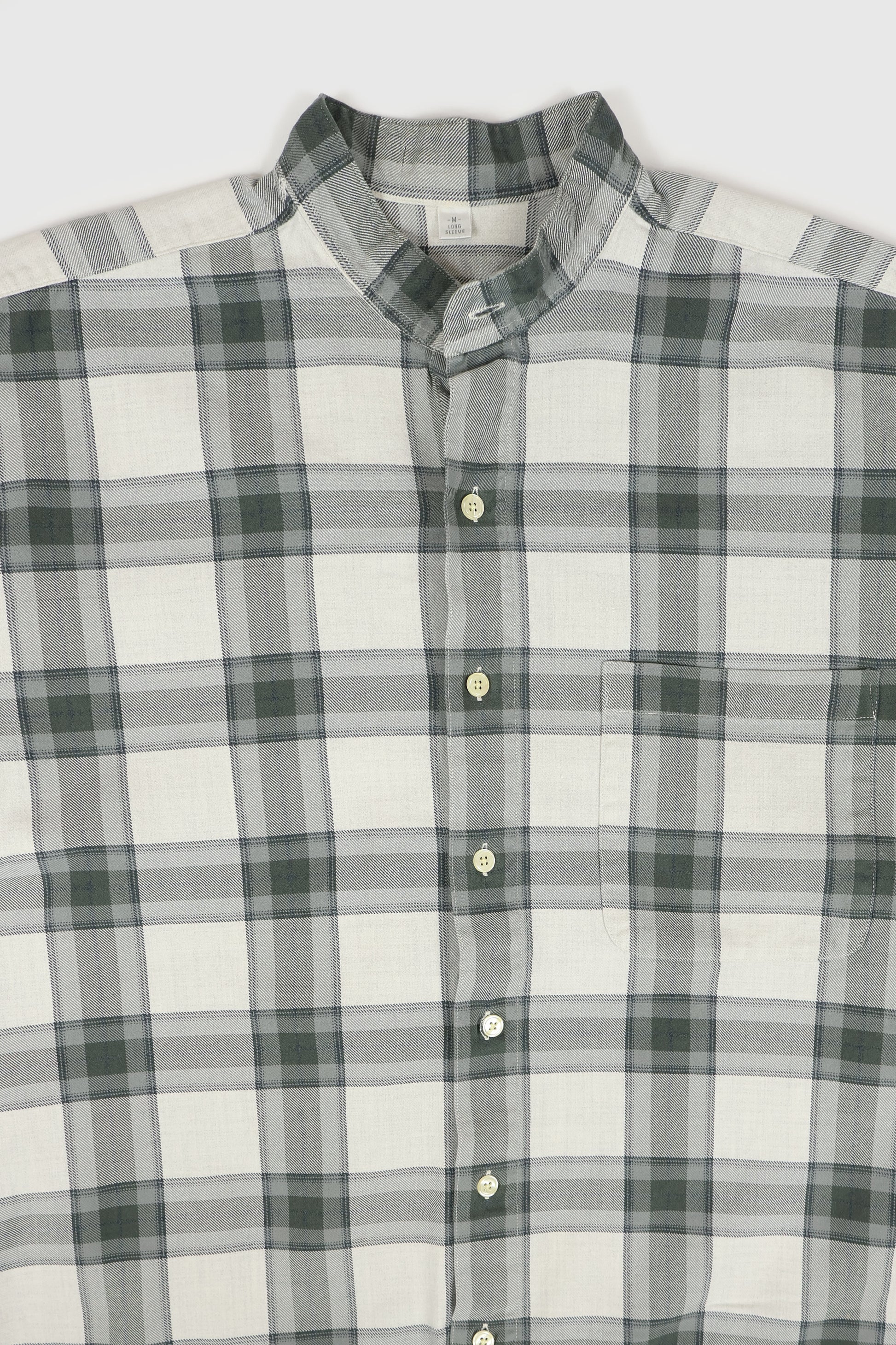 Vintage Band Collar Button-Down Shirt Image 1