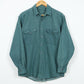 Vintage Green Denim Button-Down Shirt