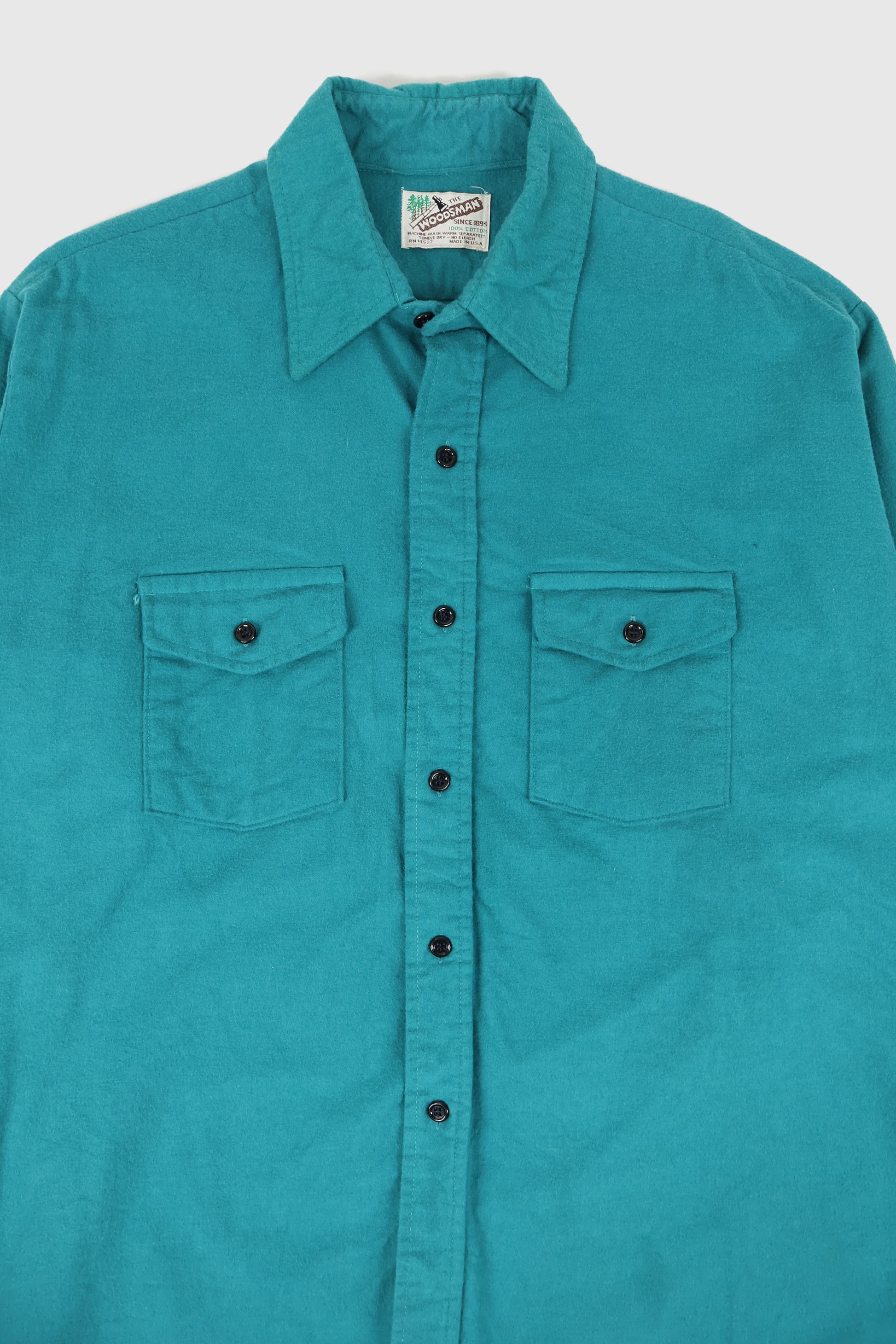 Vintage Green Flannel Button-Down Shirt Image 1