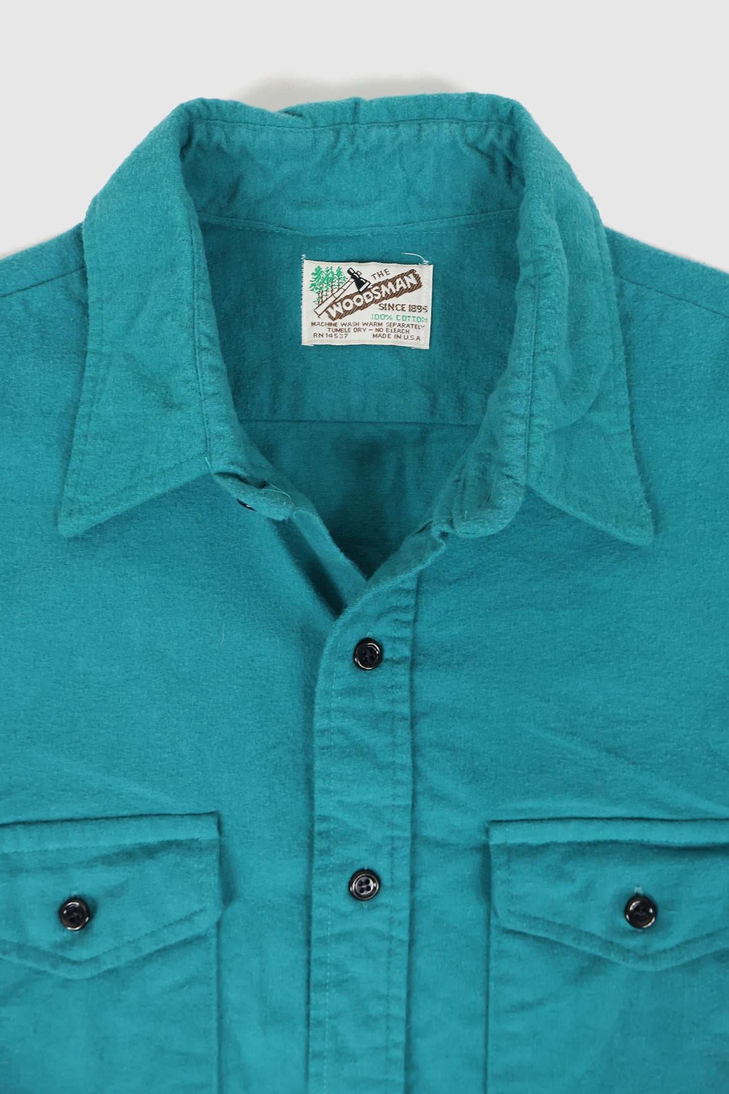 Vintage Green Flannel Button-Down Shirt Image 2
