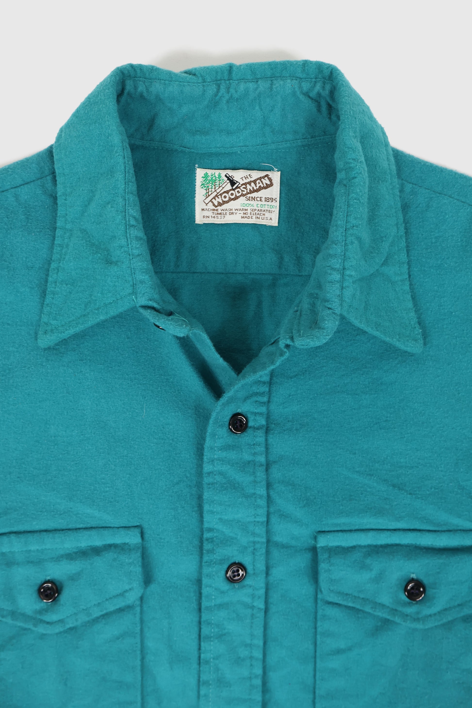 Vintage Green Flannel Button-Down Shirt Image 2