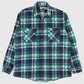 Vintage Blue Plaid Flannel Button-Down Shirt Image 0