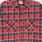 Vintage Red Plaid Flannel Button-Down Shirt Image 1